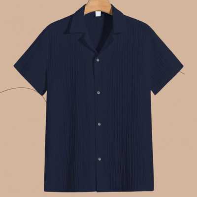 Nita creation Men Self Design, Striped Formal Gold Shirt
