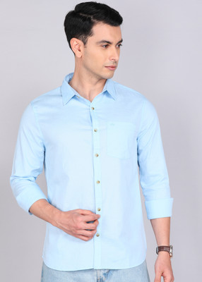 WROGN Men Solid Casual Light Blue Shirt