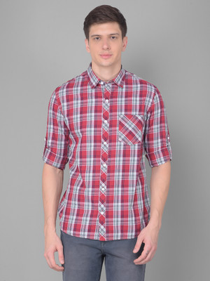 Canary London Men Checkered Casual Red Shirt