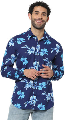 Celio Men Printed Casual Blue Shirt