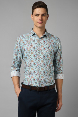 Allen Solly Men Printed Formal Beige, Dark Blue, Maroon Shirt