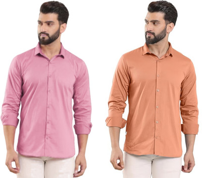 METRONAUT Men Solid Casual Multicolor Shirt(Pack of 2)