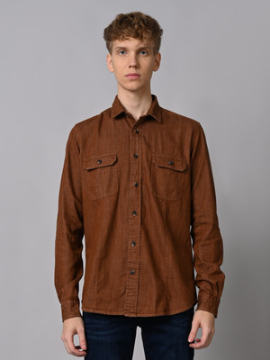 KILLER Men Solid Casual Brown Shirt
