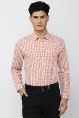 PETER ENGLAND Men Checkered Formal Pink Shirt