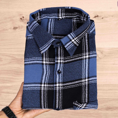 Typetron Fashion Men Checkered Casual Blue Shirt