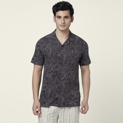 7 Alt by Pantaloons Men Printed Casual Grey Shirt