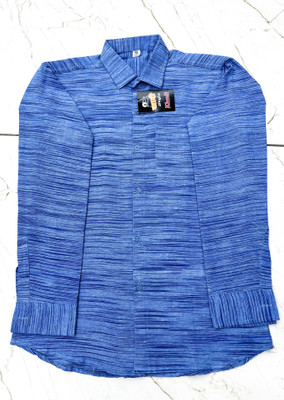 A A ENTERPRISES Men Solid Casual Blue Shirt