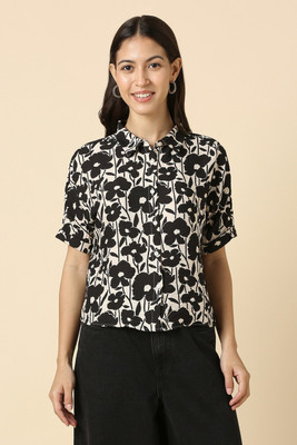 Allen Solly Women Printed Casual White Shirt