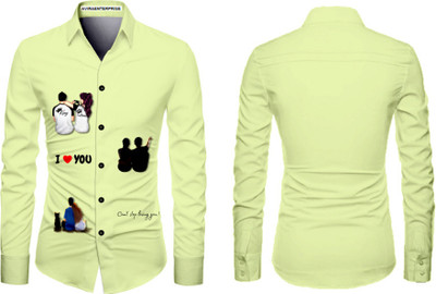 AviraEnterprise Men Printed Casual Light Green Shirt