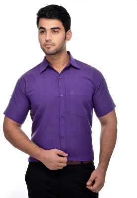 RIAG Men Solid Formal Purple Shirt