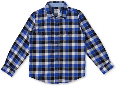 Pepe Jeans Boys Checkered Casual Blue Shirt