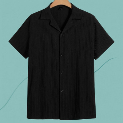 NitaCollection Men Solid Casual Gold Shirt