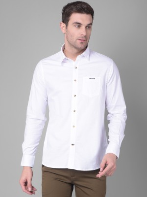 Canary London Men Solid Casual White Shirt