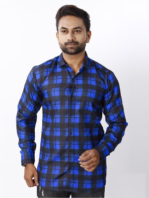 CHEAPSHIRTS Men Checkered Casual Dark Blue, Black Shirt