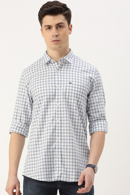 PETER ENGLAND Men Checkered Casual White Shirt
