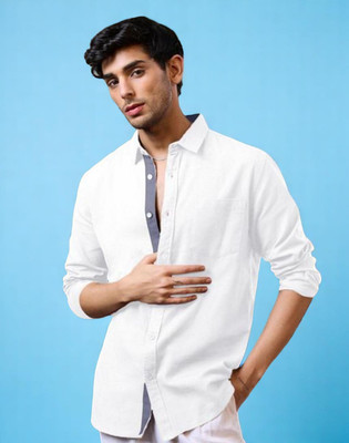 LAXMI TRENDING Men Solid Casual White Shirt