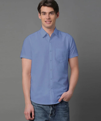Appel Touch Men Solid Formal Blue Shirt