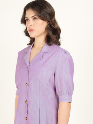 Hancock Women Solid Formal Purple Shirt