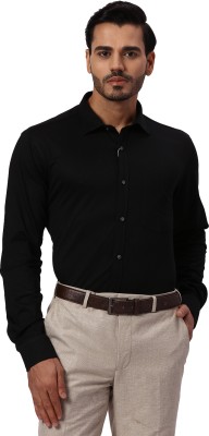 PARK AVENUE Men Solid Formal Black Shirt