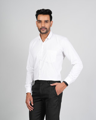 VENITYWAVE Men Solid Formal White Shirt