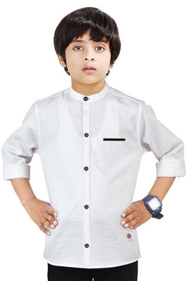 The Crane Boys Solid Casual White Shirt