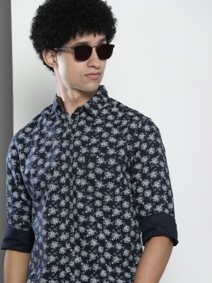 The Indian Garage Co. Men Printed Casual Dark Blue Shirt