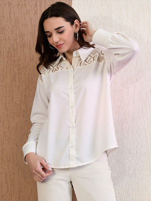 PERFECT PRODUCTIONS Women Solid Casual White Shirt