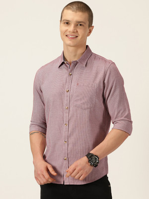 THOMAS SCOTT Men Self Design Casual Maroon Shirt