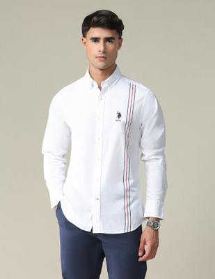 U.S. POLO ASSN. Men Solid Casual White, Red, Black Shirt