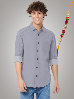 HASINI Fashion Men Solid Formal White Shirt