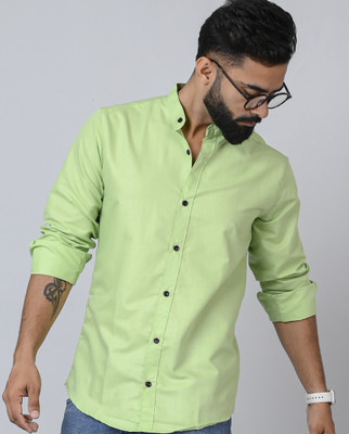 Dark Age Men Solid Casual Light Green Shirt
