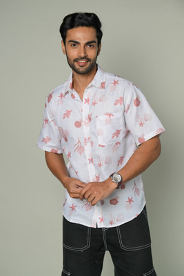 Easy Shot Men Printed Casual White Shirt