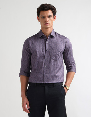 ARROW Men Printed Formal Purple Shirt