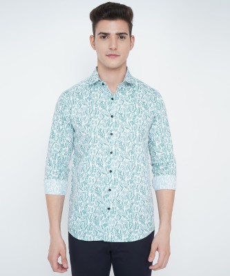 Silory Men Printed Casual Light Blue Shirt