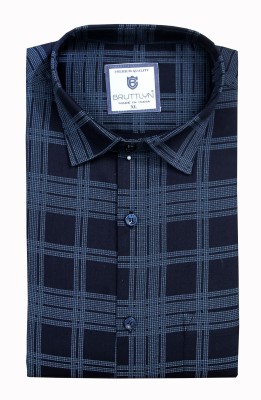 Bruttlyn Men Checkered Casual Blue Shirt