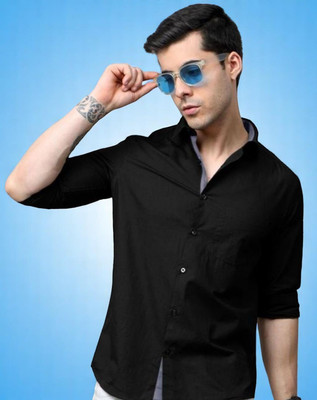 LAXMI TRENDING Men Solid Casual Black Shirt