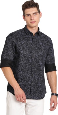 INDIAN TERRAIN Men Printed Casual Black Shirt