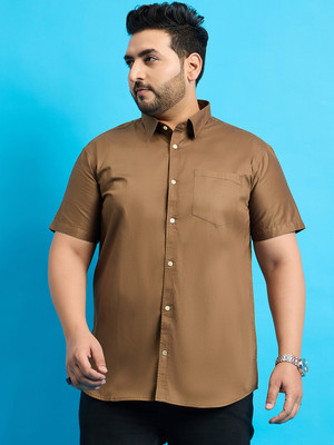 bigbanana Men Solid Casual Khaki Shirt