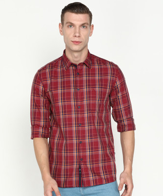 PARX Men Checkered Casual Red Shirt