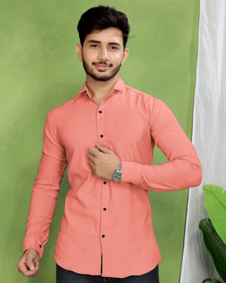 GCFAB Men Solid Casual Pink Shirt