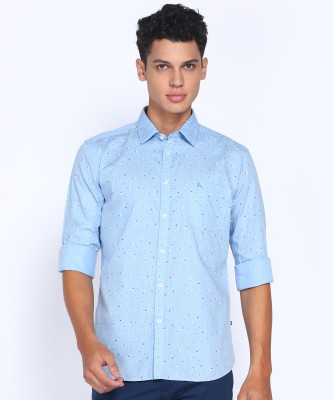 PARX Men Printed Casual Light Blue Shirt