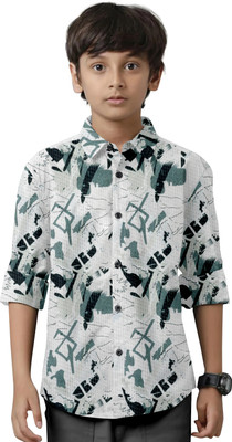 AKSHAGARMENTS Boys Self Design Casual White Shirt