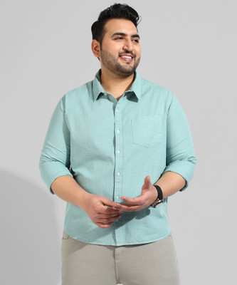Instafab Plus Men Self Design Casual Blue Shirt