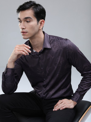 HIGHLANDER Men Printed Casual Grey Shirt