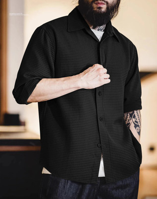 Hityyani Men Self Design Formal White Shirt