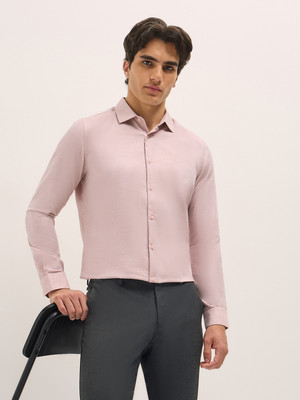THE BEAR HOUSE Men Solid Formal Pink Shirt