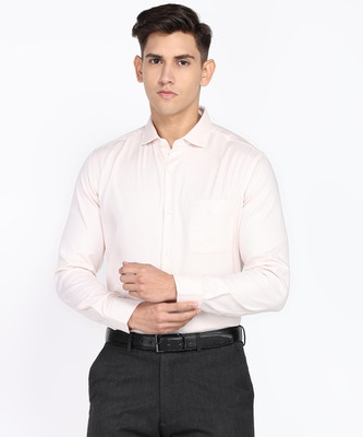 PETER ENGLAND Men Self Design Formal Beige Shirt