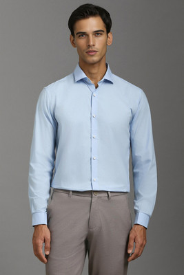 Louis Philippe Ath.Work Men Printed Formal Blue Shirt