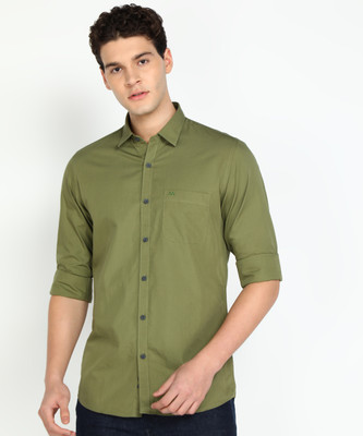 PETER ENGLAND Men Solid Casual Green Shirt