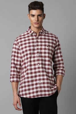 Louis Philippe Sport Men Checkered Casual Maroon Shirt